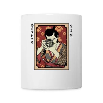 Kameramann im Kimono Hanami - Tasse - Weiß - Vorne