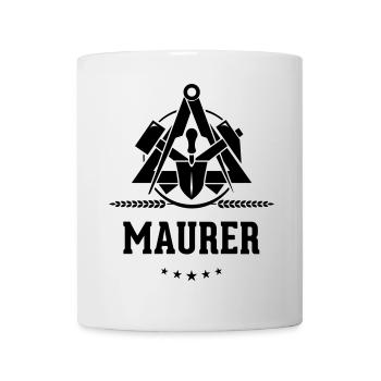 Maurer Schriftzug, Zunftzeichen - Tasse - Weiß - Vorne