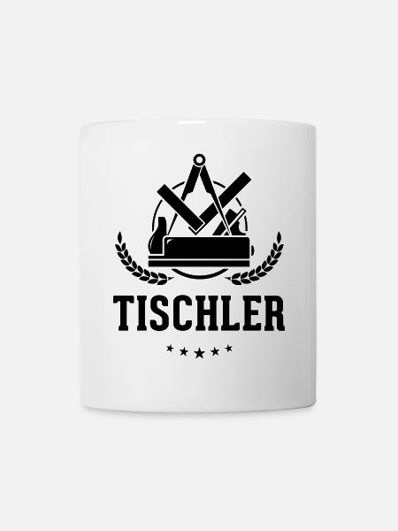 Tischler Zunftzeichen mit Schriftzug - Tasse - Weiß