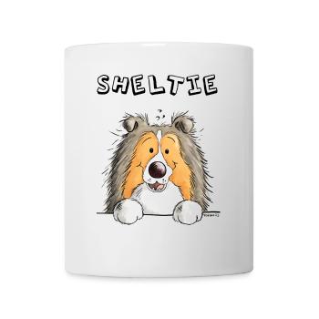 Neugieriger Sheltie - Tasse - Weiß - Vorne