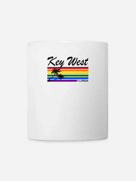 Key West Florida USA Regenbogen Palme Urlaub - Tasse - Weiß