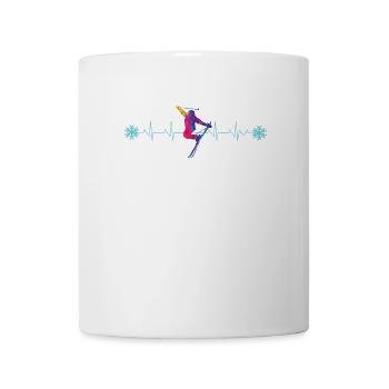 Chemise de battement de coeur de ski pour les skieurs - Mug blanc - blanc - Devant
