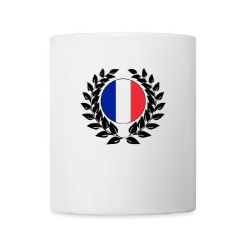 Frankreich französisch Lorbeerkranz Trikolore EM - Tasse - Weiß - Vorne