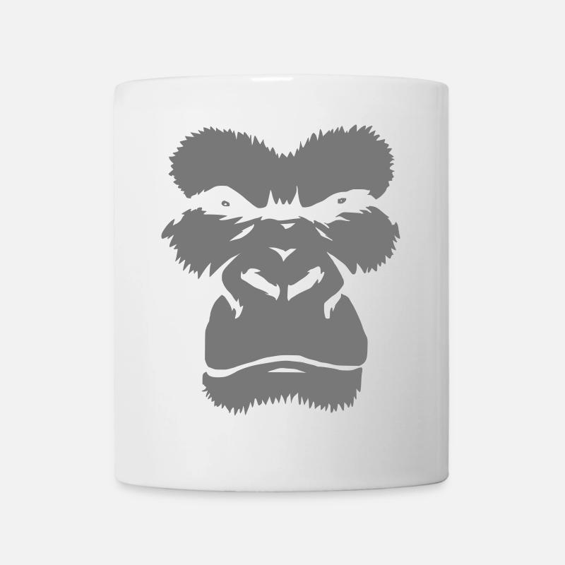 Silhouette de singe sauvage Graphique - Mug blanc - blanc