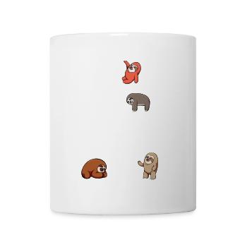 Musiksloths auf Notenbalken - Tasse - Weiß - Vorne