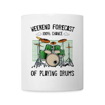 Grünes Drumset Comic-Style - Tasse - Weiß - Vorne