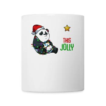 Panda mit Lichterkette Weihnacht - Tasse - Weiß - Vorne