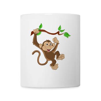 Lustiger Affe - Tasse - Weiß - Vorne