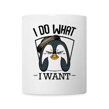 Pingouin avec chapeau : regard espiègle - Mug blanc - blanc - Devant