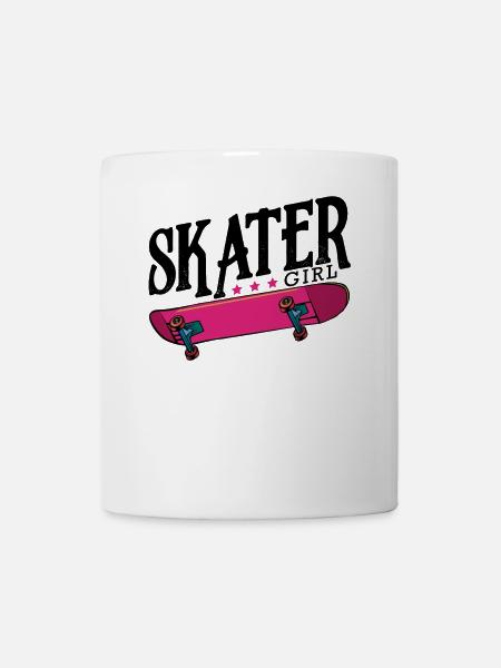 Neon Rosa Skateboard - Tasse - Weiß