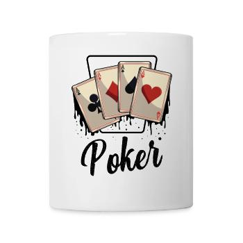 Vierer Ass Kartendesign - Tasse - Weiß - Vorne