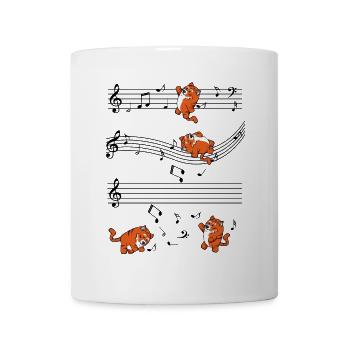 Kunterbunte Tiger-Posen - Tasse - Weiß - Vorne