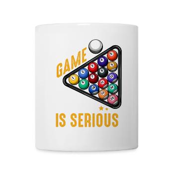 Leben ist ein Spiel: Billard Ernst - Tasse - Weiß - Vorne