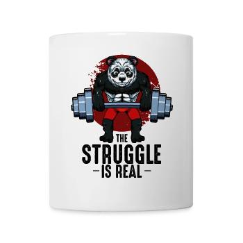 Panda Lifter with Barbell - Mug - white - Front