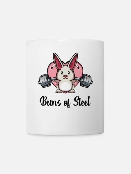 Power bunny with heart - Mug - white