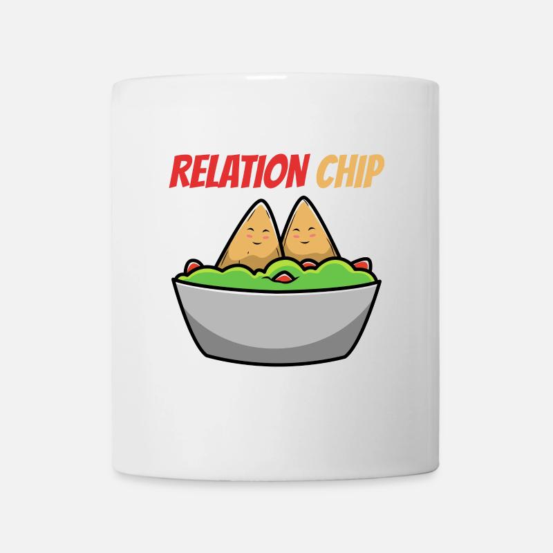 Humorous Avocado Couple with Relation Chip - Mug - white