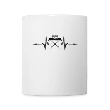 Herzschlag Synthesizer Keyboard E-Piano Geschenk - Tasse - Weiß - Vorne