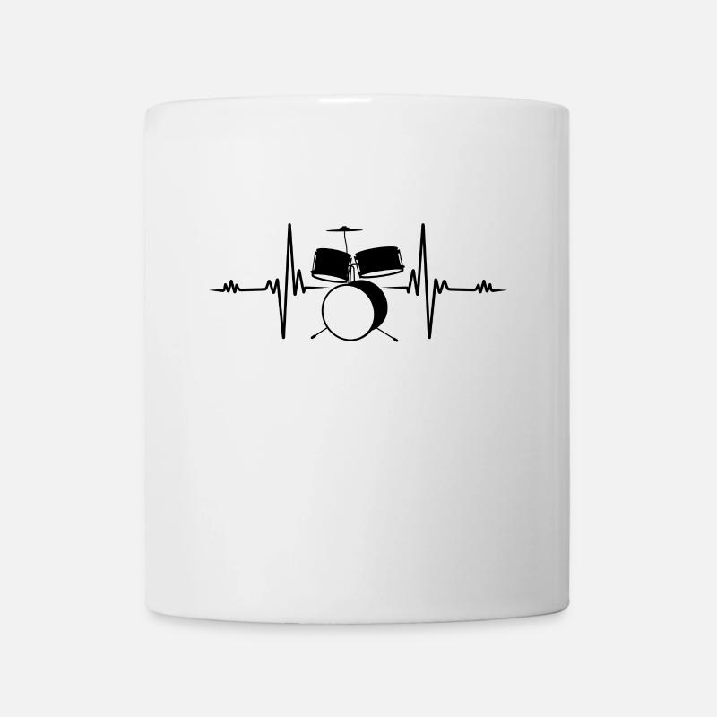 Battement de coeur batteur Drummer Drums Fun Gift - Mug blanc - blanc