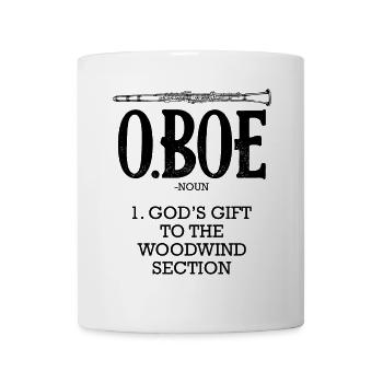Illustration en noir et blanc pour clarinette - Mug blanc - blanc - Devant