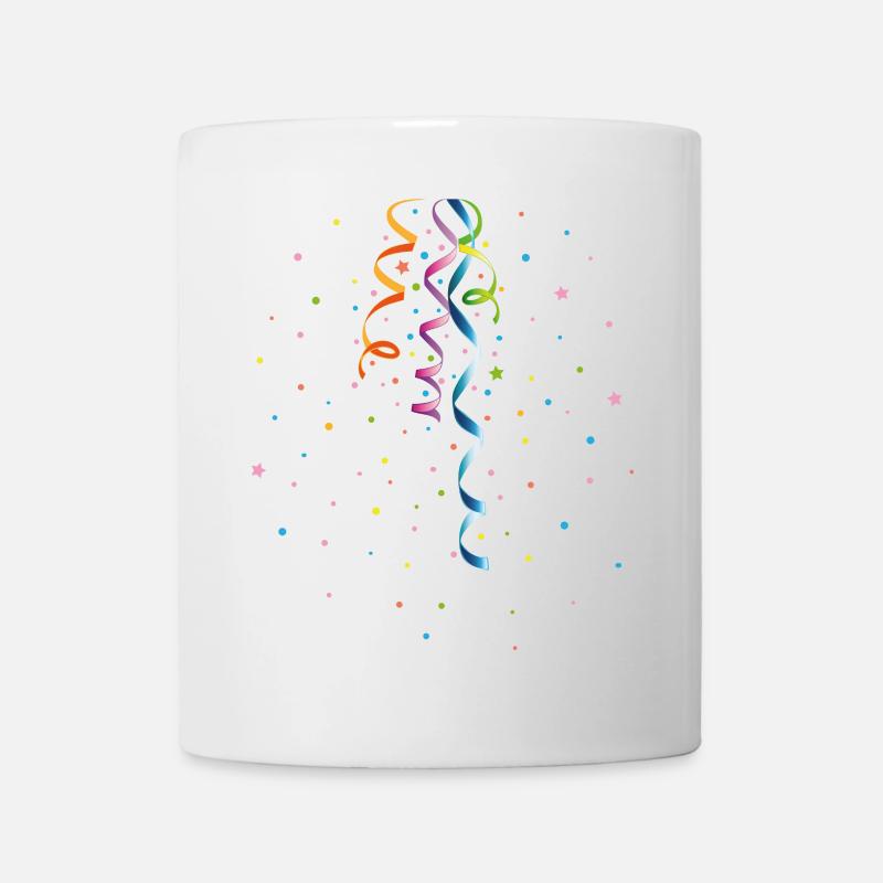 Konfetti und Luftschlangen buntes Party-Design - Tasse - Weiß