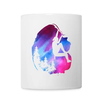 Weibliche Klettererin Zipline Aquarell-Abenteuer - Tasse - Weiß - Vorne