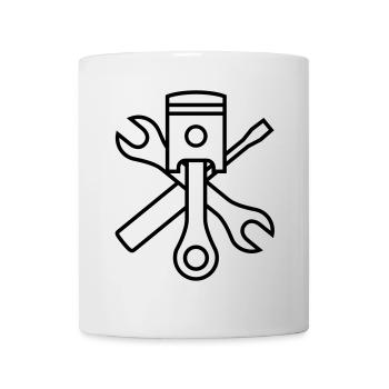 Pistons and tools 1c (+ your text) - Mug - white - Front