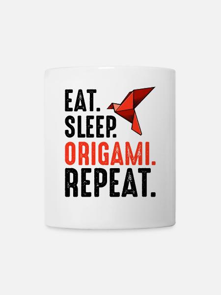 Roter Origami Vogel - Tasse - Weiß