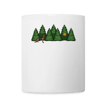 Frisbee chien de forêt dans le vert - Mug blanc - blanc - Devant