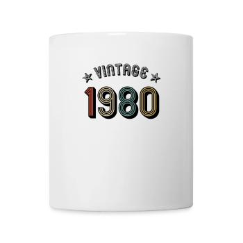 1980 Vintage Retro Jahrgang Geburtsjahr Geburtstag - Tasse - Weiß - Vorne