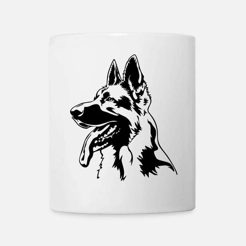 Tête de berger allemand - Mug blanc - blanc