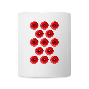 Abstrakte Mohnblumen Muster - Tasse - Weiß - Vorne