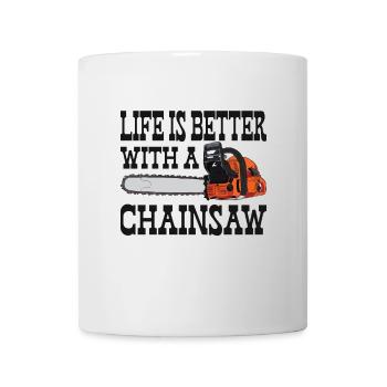 Drôle de bûcheron tronçonneuse tronçonneuse forestier - Mug blanc - blanc - Devant