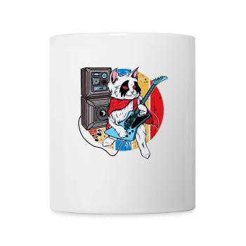 Rock 'n' Roll Katze E-Gitarre Heavy Metal Geschenk - Tasse - Weiß - Vorne
