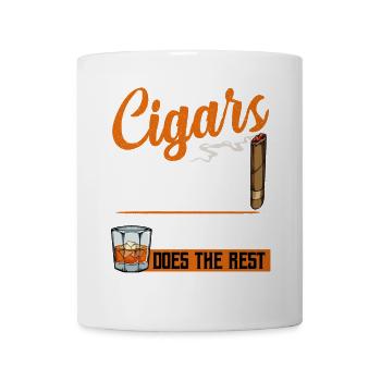 Les cigares résolvent les problèmes, le whisky fait le reste - Mug blanc - blanc - Devant