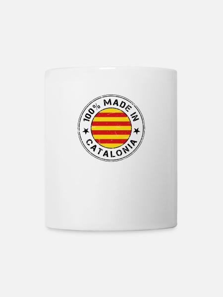 Fabriqué en Catalogne drapeau catalan drapeau - Mug blanc - blanc
