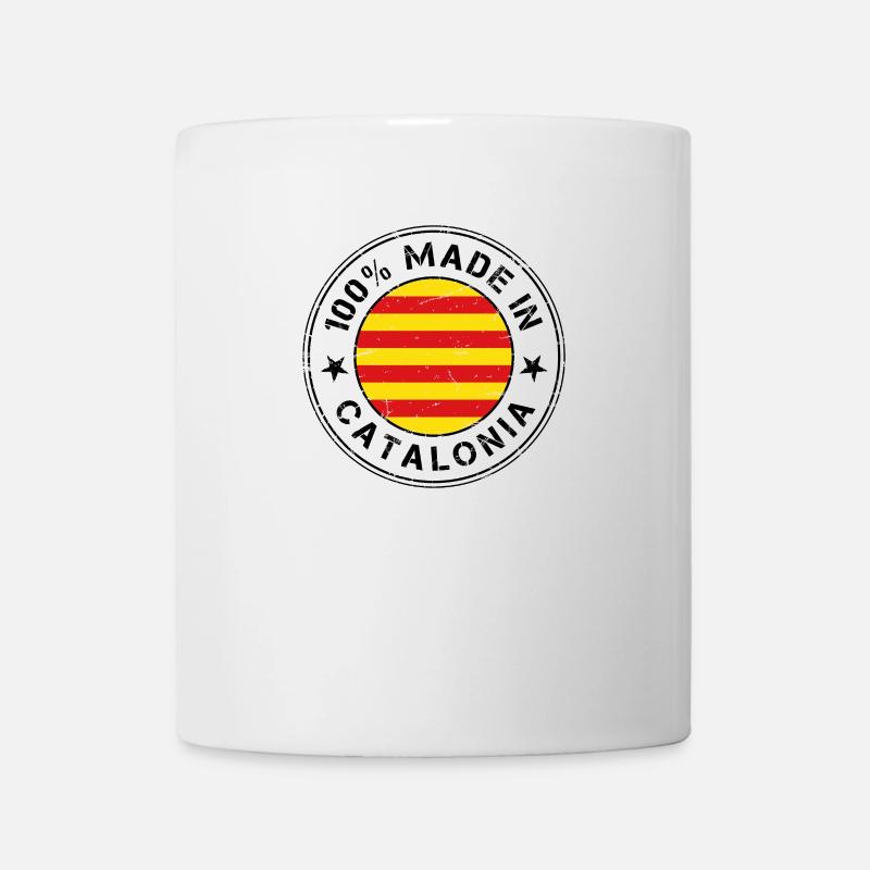 Fabriqué en Catalogne drapeau catalan drapeau - Mug blanc - blanc