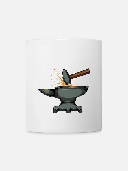 Étincelles et enclume de la forge - Mug blanc - blanc