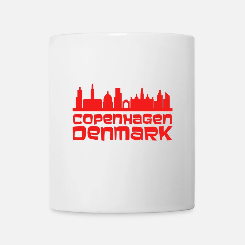 Silhouette de la ligne d’horizon de Copenhague - Mug blanc - blanc