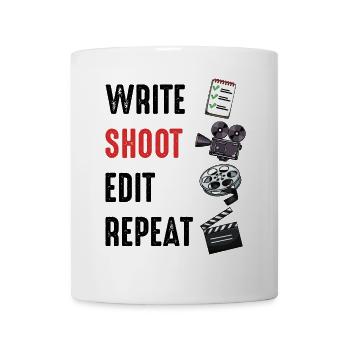 Filmdreh-Set: Reel & Klappe - Tasse - Weiß - Vorne