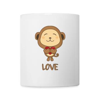 Étreinte d’amour cœur de singe - Mug blanc - blanc - Devant