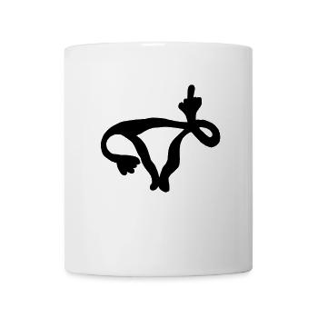 Gebärmutter F...You! - lustige Eierstöcke - Tasse - Weiß - Vorne