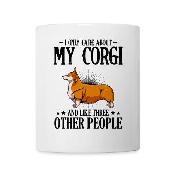 Orangener Corgi Illustration - Tasse - Weiß - Vorne