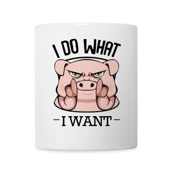 Wütendes Schwein Fingerzeig - Tasse - Weiß - Vorne