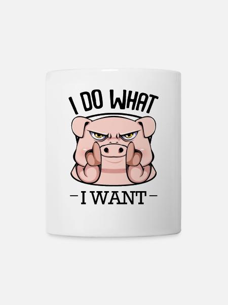 Wütendes Schwein Fingerzeig - Tasse - Weiß