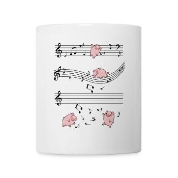 Pink Pigs gribouille sur fond noir - Mug blanc - blanc - Devant