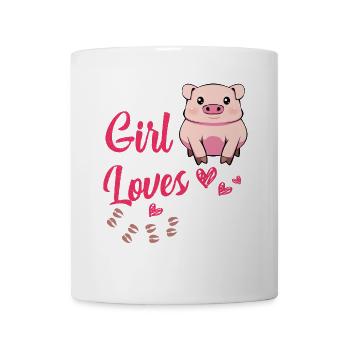 Just a Girl Who Loves Pigs - Tasse - Weiß - Vorne