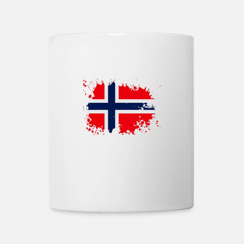 Éclaboussure du drapeau norvégien - Mug blanc - blanc