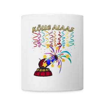 Kölle Alaaf - Kölner Karneval Fasching Rosenmontag - Tasse - Weiß - Vorne