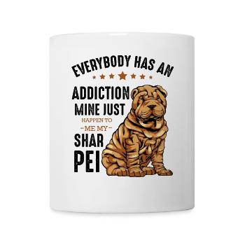 Bulldogge mit Sternen und Text Shar Pei - Tasse - Weiß - Vorne