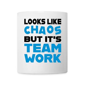 Travail d'équipe - Mug blanc - blanc - Devant